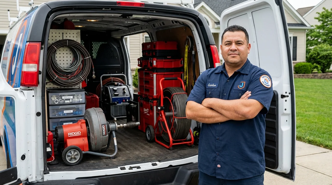 Professional drain cleaning equipment and Johns Plumbing LLC plumber in Kennesaw